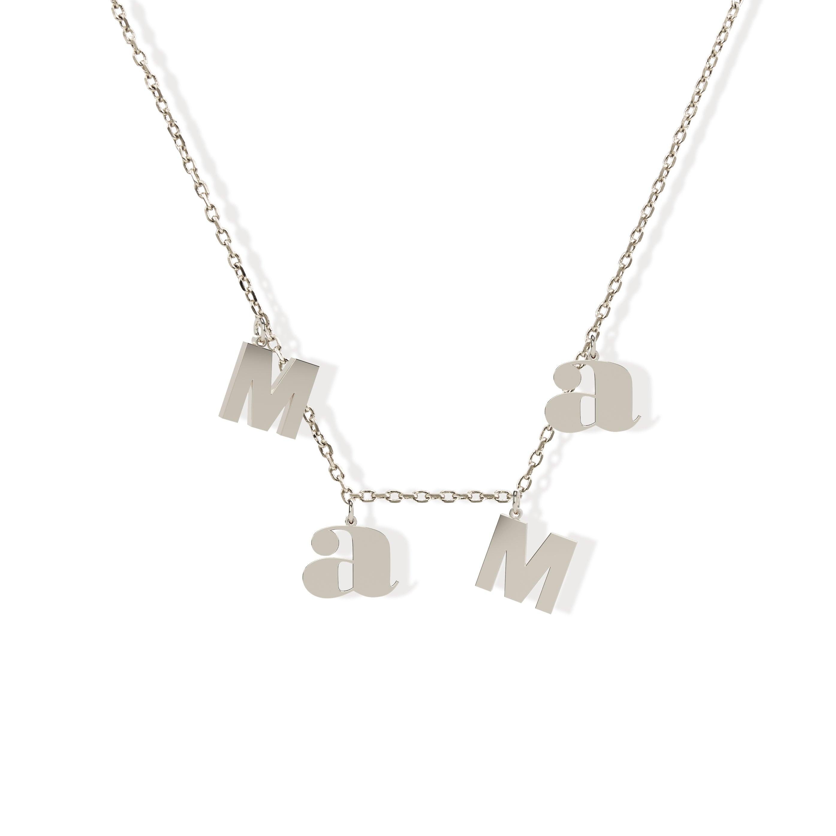 Letter m deals necklace silver