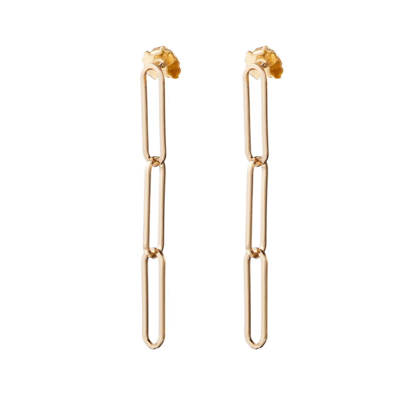 PAPERCLIP CHAIN EARRINGS, Gold
