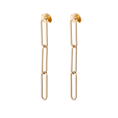 PAPERCLIP CHAIN EARRINGS, Gold