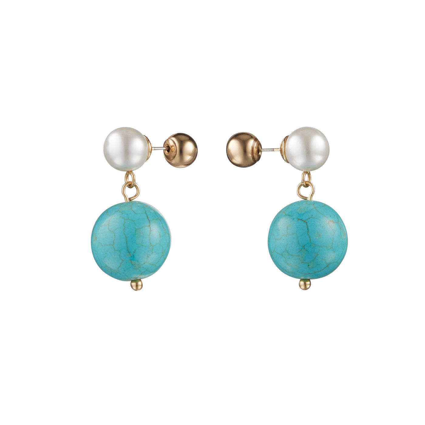 BOLLA EARRINGS, Turquoise / Pearl