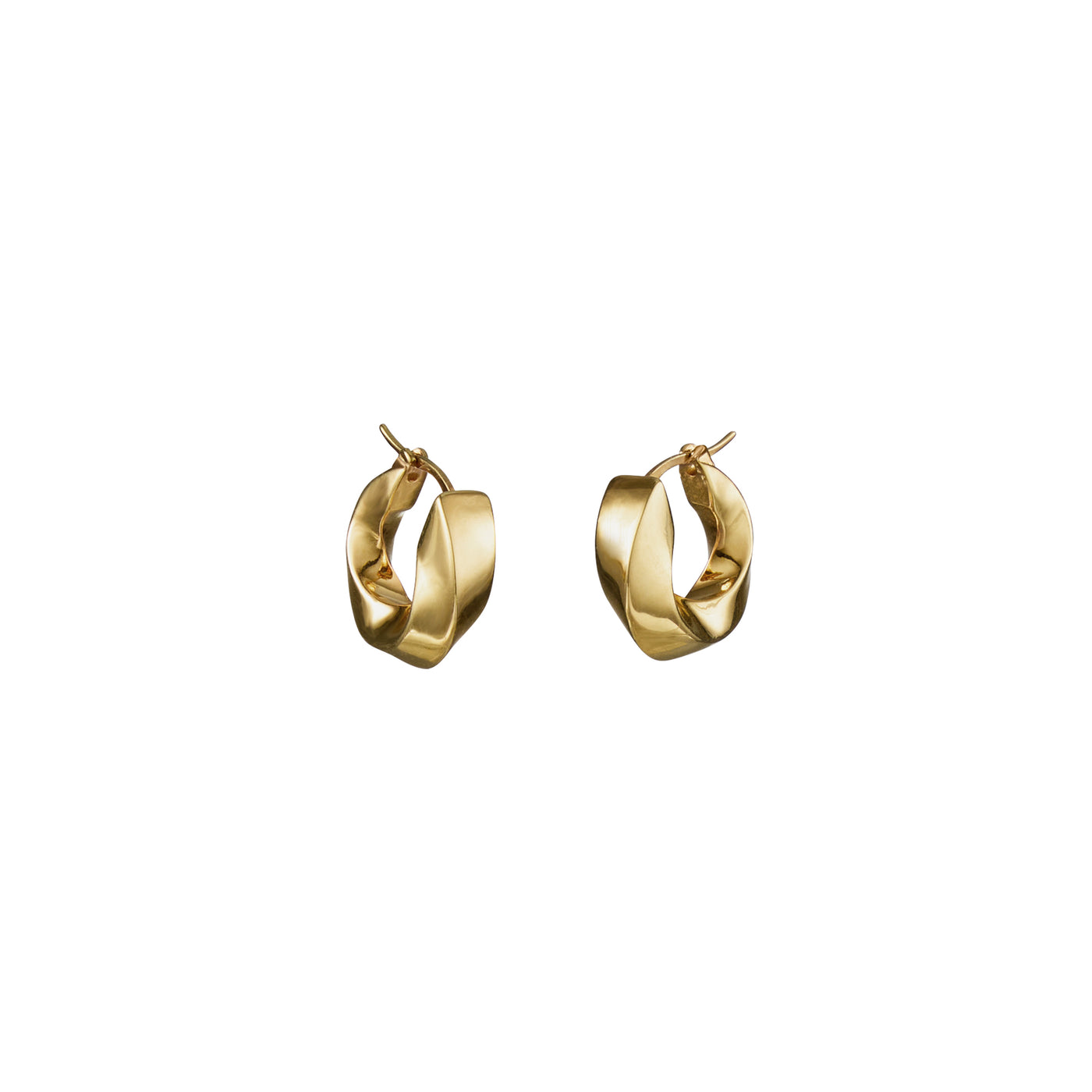 MIA HOOPS, Polished Gold Plating