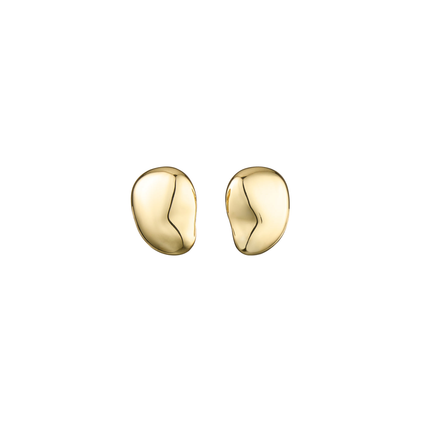 FAVA GRANDE STUDS, 14K Gold Plating