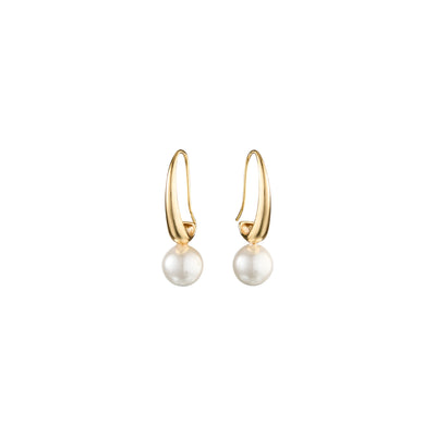 ARIA PEARL DROP EARRINGS, 14KT Gold Plated