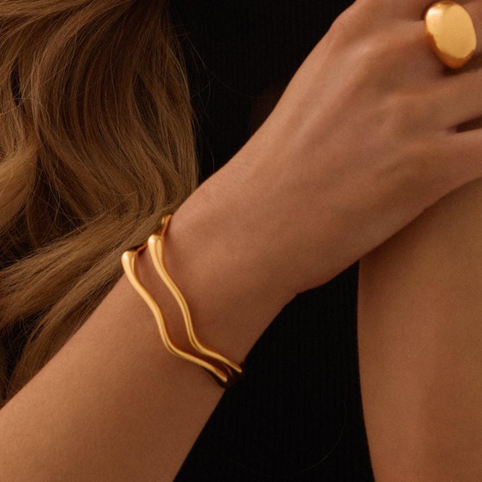 ONDE CUFF, 14KT Gold Plated