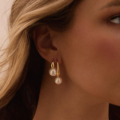 PICCOLA PEARL EARRINGS, 14KT Gold Plated