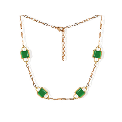 CAMILLE CHOKER NECKLACE, Green