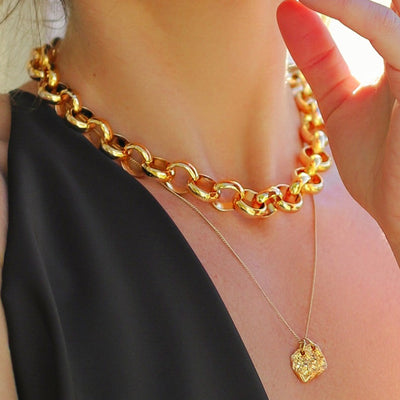 Sassolina Fine Necklace - Vintage Gold