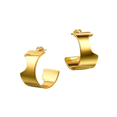 Rotto Hoop Earrings, 18KT Gold Plated