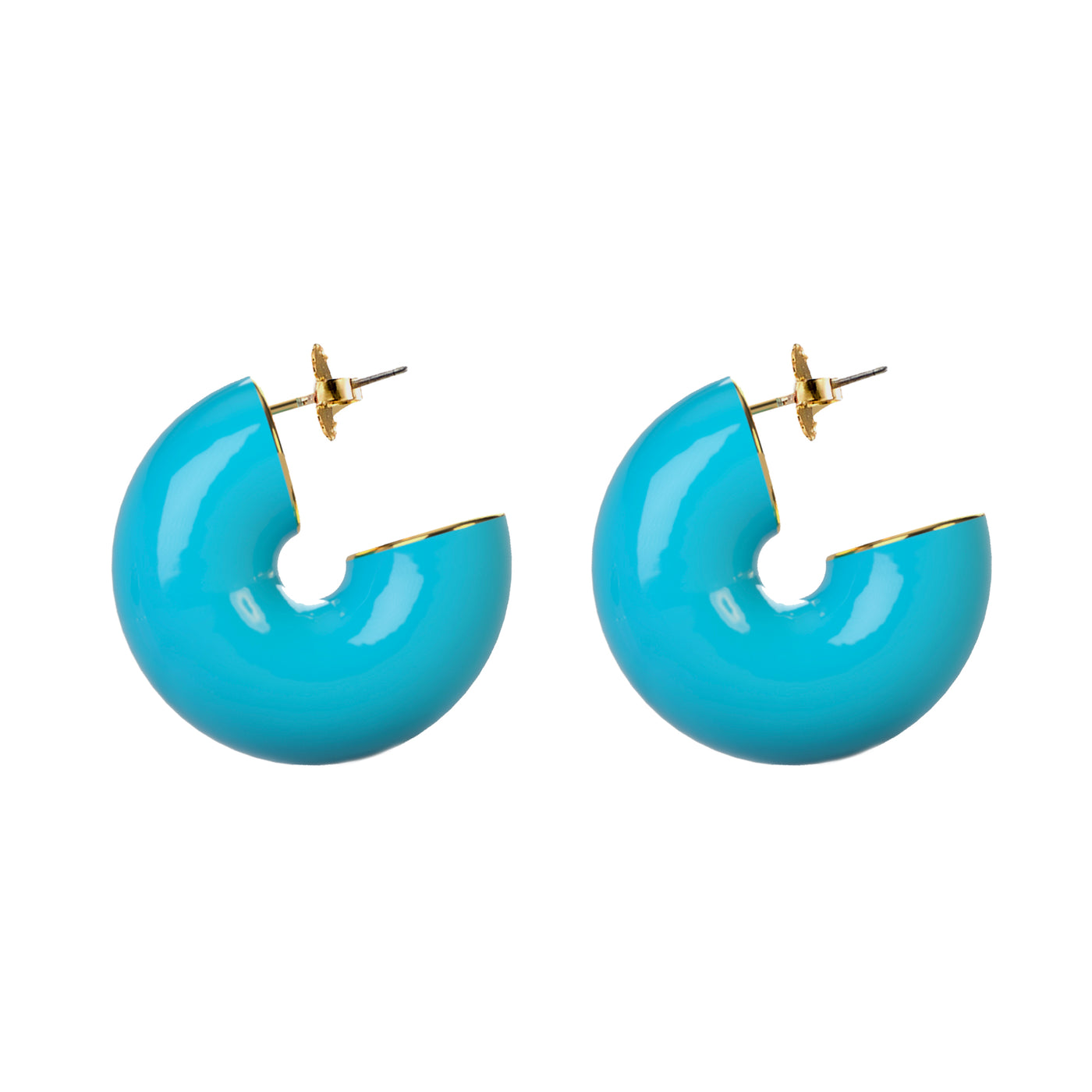 Ciambella Hoop Earrings, Turquoise