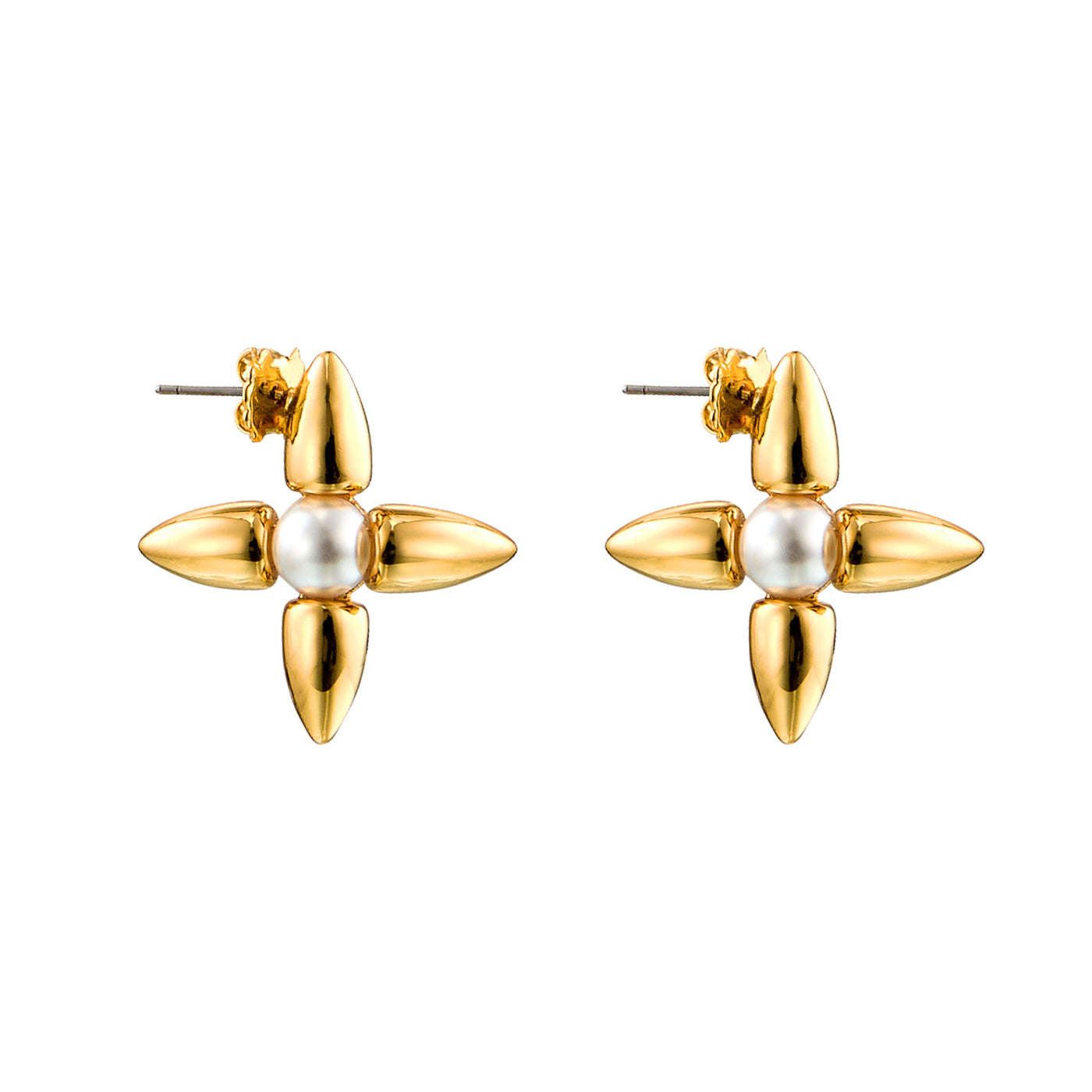 Marseille Stud Earrings, 18KT Gold Plated