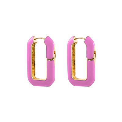 Otto Hoop Earrings, Pink
