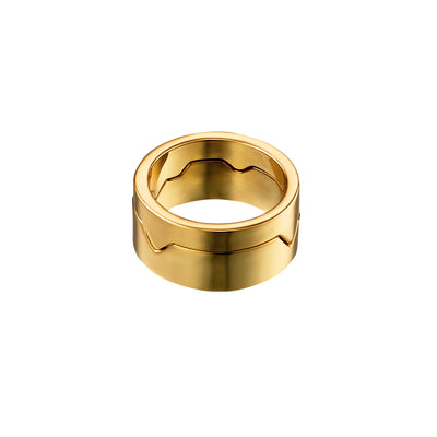 Rotto Ring Set, 18KT Gold Plated