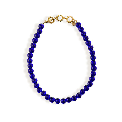 Sara Choker Necklace, Blue & Gold